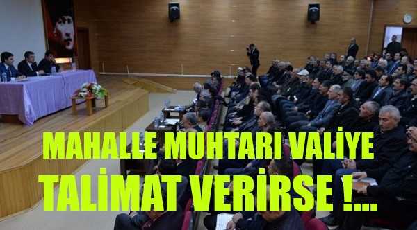 Mahalle Muhtarı Valiye Talimat Verirse