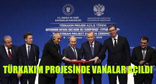 Erdoğan ve Putin TürkAkım Projesinde Vanaları Açtı