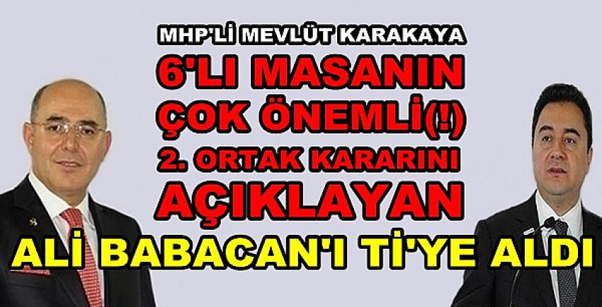 MHP'li Karakaya Ali Babacan ve Ortaklarını Tiye Aldı  